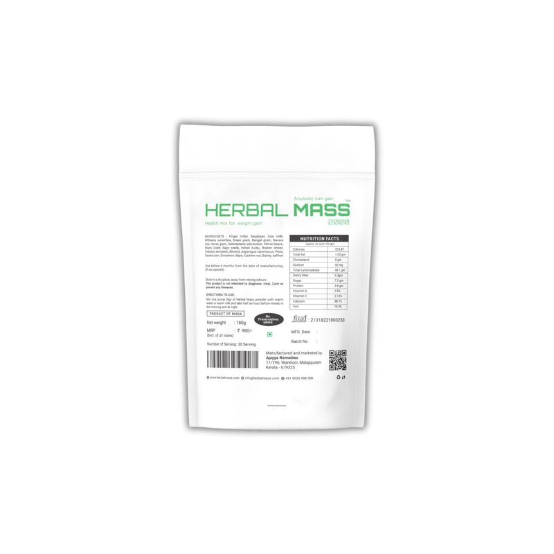 Herbal Mass 2000 Weight Gainer – 15 Days Trial Pack - Image 2