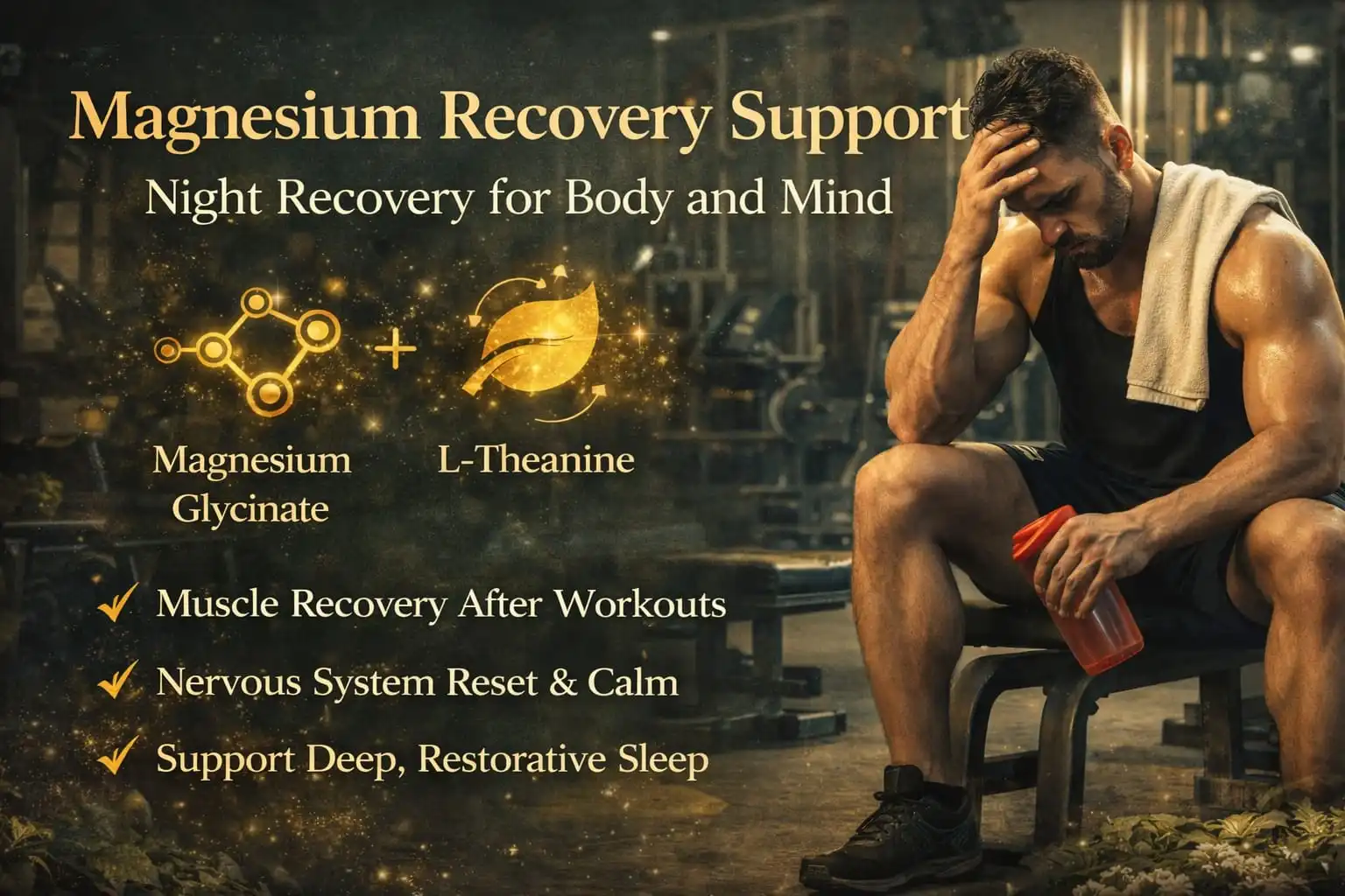 magnesium glycinate muscle recovery sleep support nervous system relaxation gym recovery supplement
